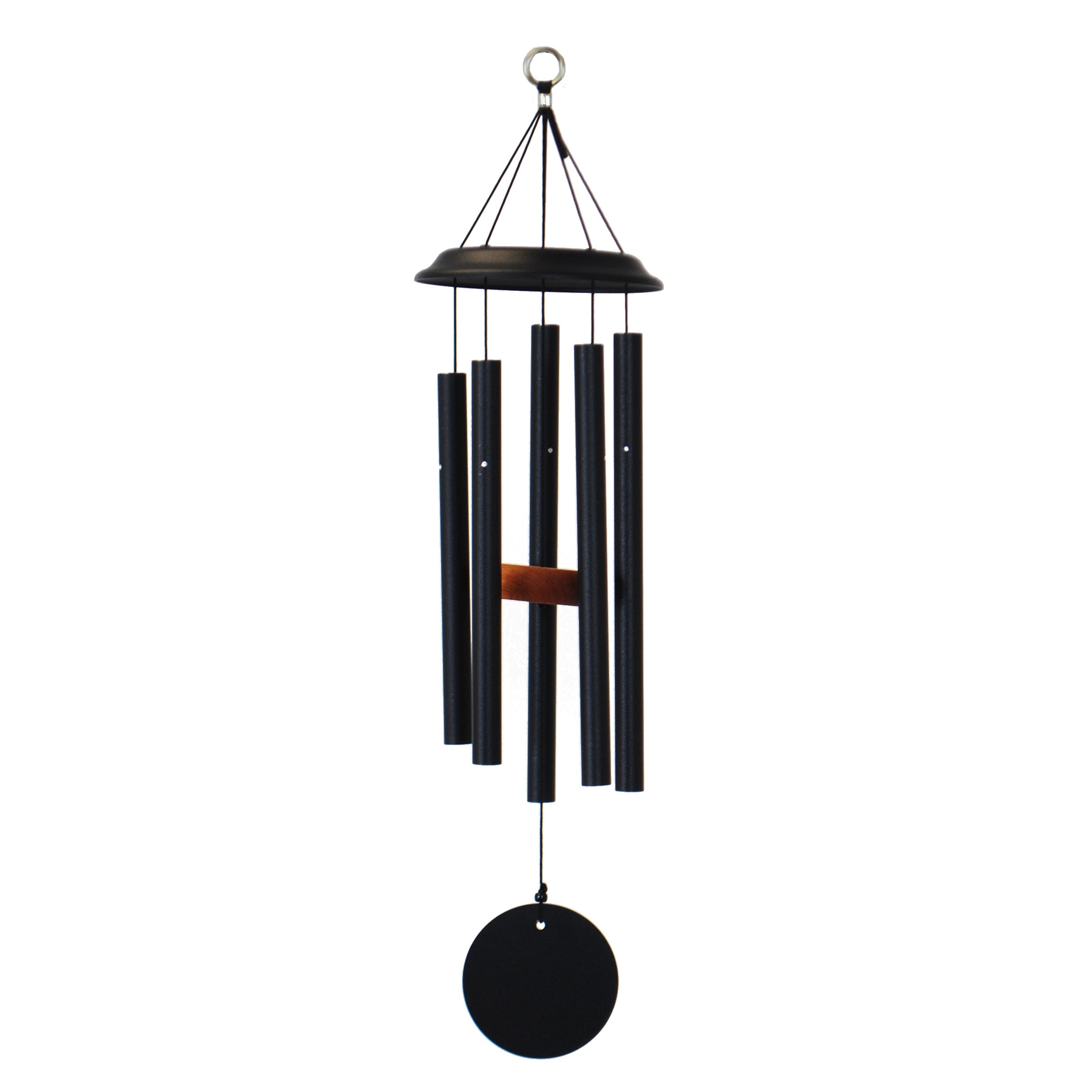Bamboo Temple Wind Chime — sealed natural bamboo tubes with coconut shell striker, zen aesthetic