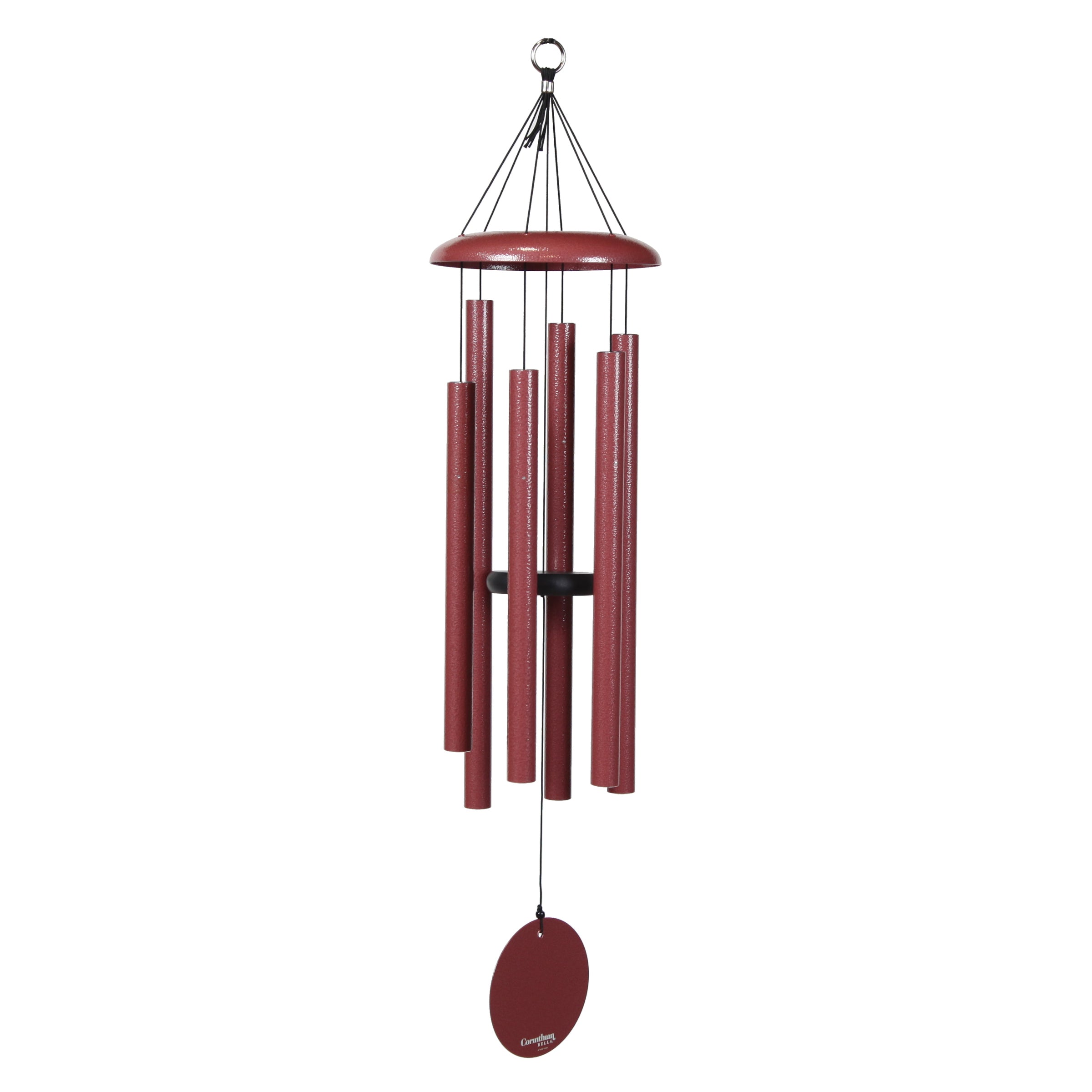 Copper Harmony Wind Chime — nine precision-tuned copper tubes on a hand-oiled teak crossbar