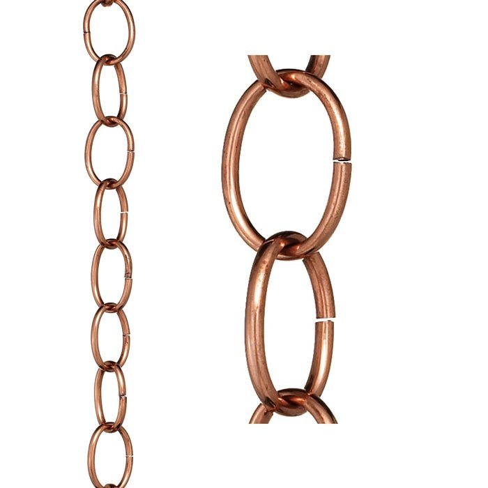 Modern Link Copper Rain Chain — geometric copper links in a contemporary open-chain design
