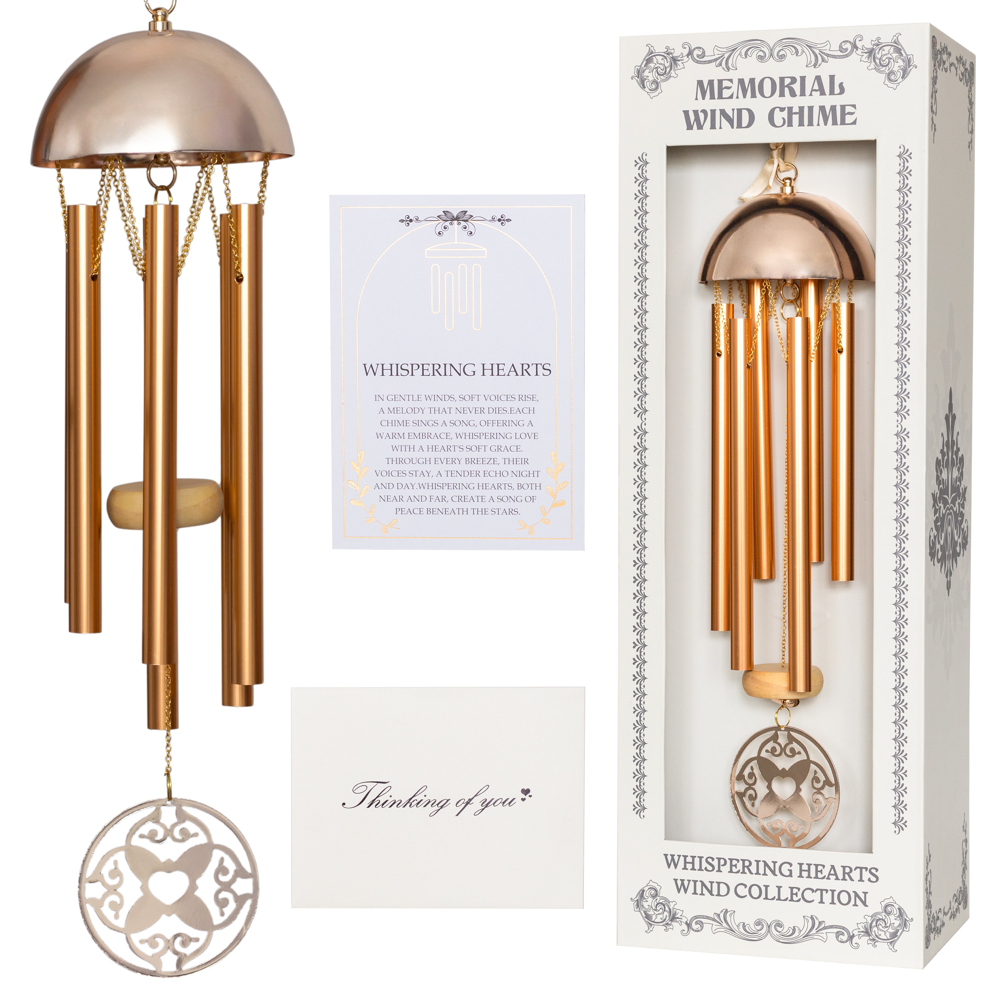 Whispering Hearts™ Warm Gold Wind Chime 15